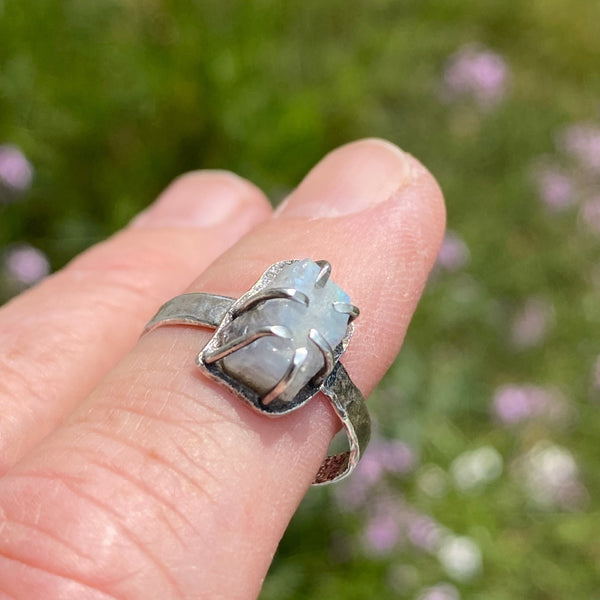 Rainbow Moonstone (Rough) Ring